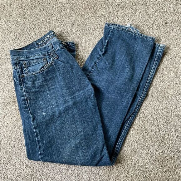 American Eagle Outfitters‎ Mens Relaxed Straight Leg Denim Jeans Blue Size 31/32 - Picture 5 of 12